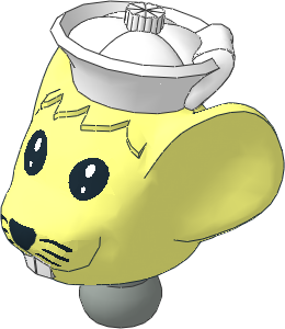 Figure Fabuland Mouse Head 1 with Neck and White Sailor's Cap Figure Fabuland Mouse Head 1 with Neck and White Sailor's Cap