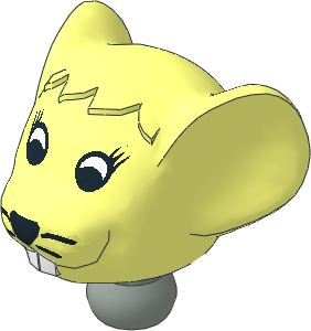 Figure Fabuland Mouse Head  4 with Neck