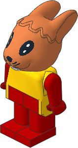 _Figure Fabuland Bunny 1 Brown with Body Yellow/Red/Red _Figure Fabuland Bunny 1 Brown with Body Yellow/Red/Red