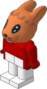_Figure Fabuland Bunny  1 Brown with Body Red/Red/White