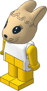 _Figure Fabuland Bunny 2 Tan with Body White/Yellow/Yellow _Figure Fabuland Bunny 2 Tan with Body White/Yellow/Yellow