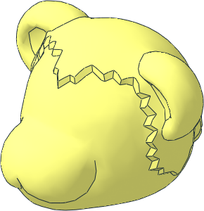 ~Figure Fabuland Bear, Raccoon or Panda Head without Pattern