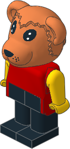 _Figure Fabuland Bear  1 with Body Red/Yellow/Black