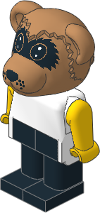 _Figure Fabuland Raccoon  1 with Body White/Yellow/Black