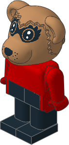 _Figure Fabuland Raccoon  2 with Body Red/Red/Black