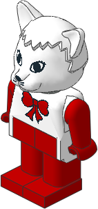 _Figure Fabuland Cat 3 White w Body White/Red/Red w Bow Tie _Figure Fabuland Cat 3 White w Body White/Red/Red w Bow Tie