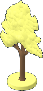 Plant Flat Horse Chestnut Tree with Hollow Base and Brown Trunk Pattern