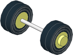 ~Axle Steel 4 x 72 LDU with Two Wheels 6.4 x 8 with Tyres 3/100 x 8 Double Smooth ~Axle Steel 4 x 72 LDU with Two Wheels 6.4 x 8 with Tyres 3/100 x 8 Double Smooth