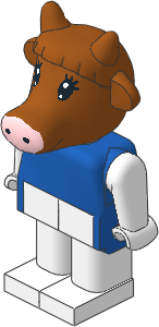 _Figure Fabuland Cow with Body Blue/White/White _Figure Fabuland Cow with Body Blue/White/White