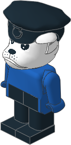 _Figure Fabuland Bulldog 1 White Blue/Blue/Black w Police Hat _Figure Fabuland Bulldog 1 White Blue/Blue/Black w Police Hat