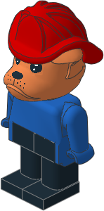 _Figure Fabuland Bulldog 1 Brown Blue/Blue/Blk Fireman Helmet _Figure Fabuland Bulldog 1 Brown Blue/Blue/Blk Fireman Helmet
