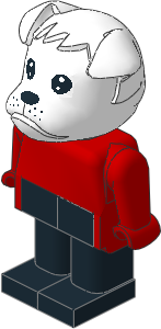 _Figure Fabuland Bulldog 1 White Red/Red/Black