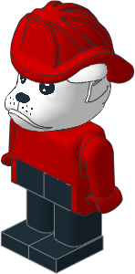 _Figure Fabuland Bulldog 1 White Red/Red/Black Fireman Helmet _Figure Fabuland Bulldog 1 White Red/Red/Black Fireman Helmet