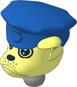 Figure Fabuland Bulldog Head 2 with Neck and Blue Police Hat Figure Fabuland Bulldog Head 2 with Neck and Blue Police Hat