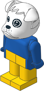 _Figure Fabuland Bulldog 2 White with Body Blue/Blue/Yellow _Figure Fabuland Bulldog 2 White with Body Blue/Blue/Yellow