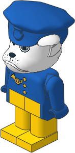 _Figure Fabuland Bulldog 4 White Blue/Blue/Yellow Postman Hat _Figure Fabuland Bulldog 4 White Blue/Blue/Yellow Postman Hat