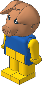 _Figure Fabuland Pig 1 with Body Blue/Yellow/Yellow _Figure Fabuland Pig 1 with Body Blue/Yellow/Yellow