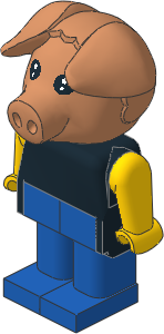 _Figure Fabuland Pig 1 with Body Black/Yellow/Blue _Figure Fabuland Pig 1 with Body Black/Yellow/Blue