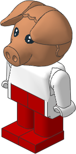 _Figure Fabuland Pig 1 with Body White/White/Red _Figure Fabuland Pig 1 with Body White/White/Red