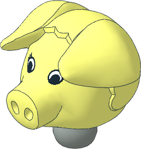 Figure Fabuland Pig Head  3 with Neck