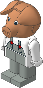 _Figure Fabuland Pig 3 with Body White/White/Light Grey Trousers Pattern _Figure Fabuland Pig 3 with Body White/White/Light Grey Trousers Pattern