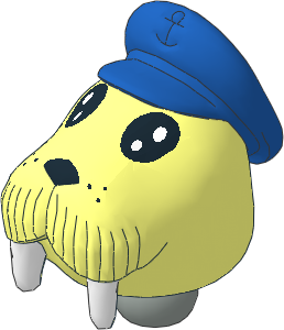Figure Fabuland Walrus Head 1 with Neck and Captain's Cap Blue Figure Fabuland Walrus Head 1 with Neck and Captain's Cap Blue