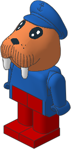 _Figure Fabuland Walrus 1 w Body Blue/Blue/Red Captain's Cap _Figure Fabuland Walrus 1 w Body Blue/Blue/Red Captain's Cap