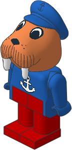 _Figure Fabuland Walrus 2 w Body Blue/Blue/Red Captain's Cap _Figure Fabuland Walrus 2 w Body Blue/Blue/Red Captain's Cap