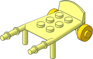 Fabuland Hand Truck with Yellow Wheels (Complete)