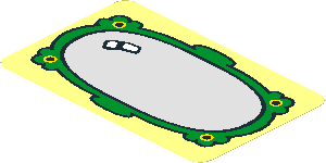 Sticker 3.1 x 4.9 with Mirror with Green Ornamented Frame Sticker 3.1 x 4.9 with Mirror with Green Ornamented Frame