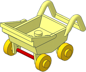Fabuland Stroller with Yellow Wheels (Complete)