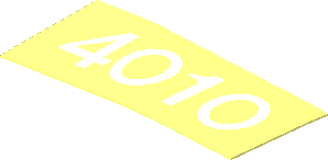 Sticker 0.8 x 1.9 with White "4010" (Formed Left) Sticker 0.8 x 1.9 with White "4010" (Formed Left)