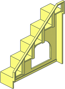 Staircase 12 x 3 x 9 with Handrail Staircase 12 x 3 x 9 with Handrail
