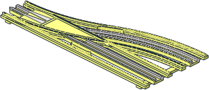 ~Train Track 12V Tapered Point Left Main Part (Needs Work)