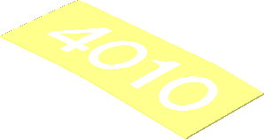 Sticker  0.8 x  1.9 with White "4010" (Formed Right)