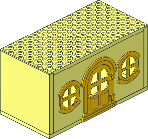 Fabuland House Block with Yellow Door and 2 Yellow Round Windows with Four Quadrant Panes (Complete) Fabuland House Block with Yellow Door and 2 Yellow Round Windows with Four Quadrant Panes (Complete)