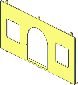 ~Fabuland House Block Side Panel with Doorway and 2 Window Holes