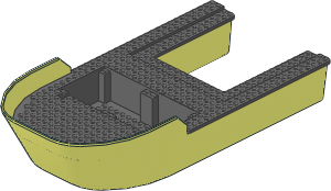 Boat Hull Floating 40 x 20 with Dark Bluish Grey Deck