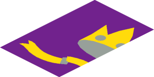 ~Crown on Violet with Banner Pattern - 1/2