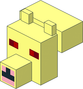 Animal Head Cuboid with Red Eyes Pattern