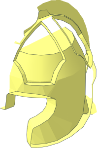 ~Minifig Helmet Castle Rohan with Cheek Protection & Comb - Structure