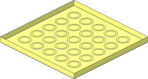 ~Tile  6 x  6 with Groove and Underside Studs without Top Surface