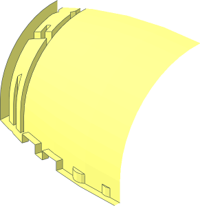 ~Windscreen  6 x 10 x  3 Ovoid with  1 x  2 x  1 Cutout - 1/4