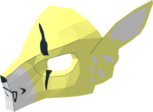 ~Minifig Mask Wolf with Fangs, Scars and White Ears Pattern Half