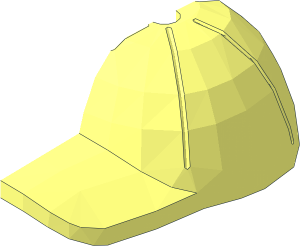 ~Minifig Cap with Short Arched Peak with Seams and Top Pin Hole Half