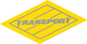 Sticker 2.3 x 1.9 with Light Grey "TRANSPORT" on Crate on Yellow Background Sticker 2.3 x 1.9 with Light Grey "TRANSPORT" on Crate on Yellow Background