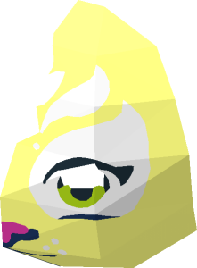 ~Lion / Tiger Cub Face Half with Lime Eyes, Dark Pink Nose and White Face Markings Pattern