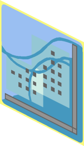 ~Blue Computer Screen Pattern for Roadsign Clip-on  2 x  2 Square