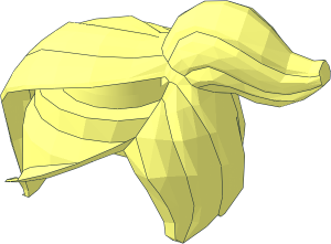 ~Minifig Hair Ponytail Off-center without Front Surface