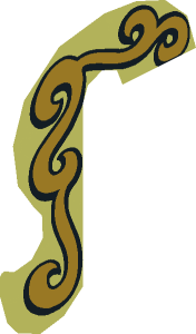 ~Animal Cat Tail Side Surface with Gold Swirl Pattern